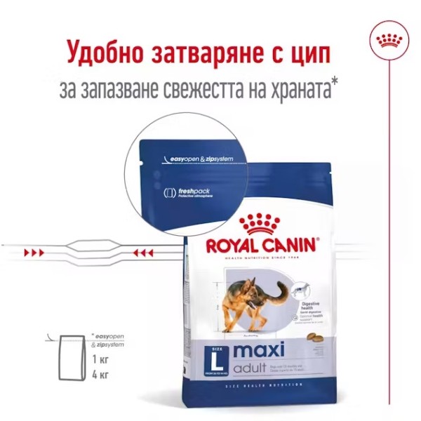 Royal Canin Dog Adult Maxi - Пълноценна суха храна за кучета от едри породи